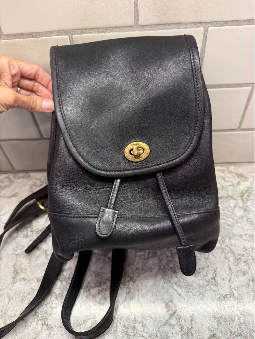 Vintage Coach Drawlock/Daypack black style 9960